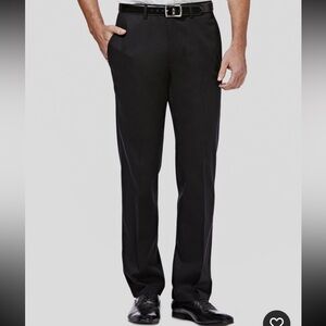 Haggar Mens Black Straight-Fit No Iron Flat Stretch Khaki Pants Size 36W 29L NWT
